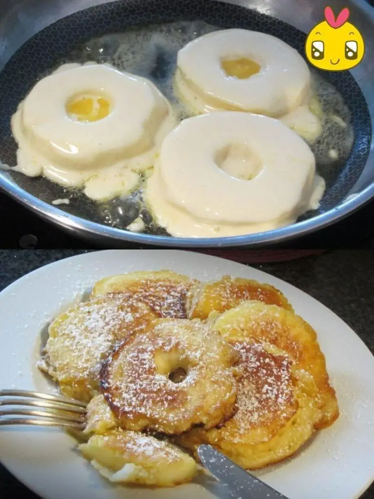 Anelli di mela ricoperti di pastella per torta di mele