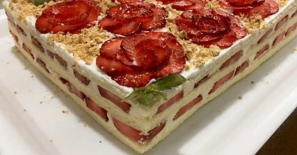 torta alla fragola e vaniglia