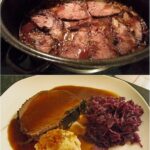 Sauerbraten con cavolo rosso e gnocchi di patate