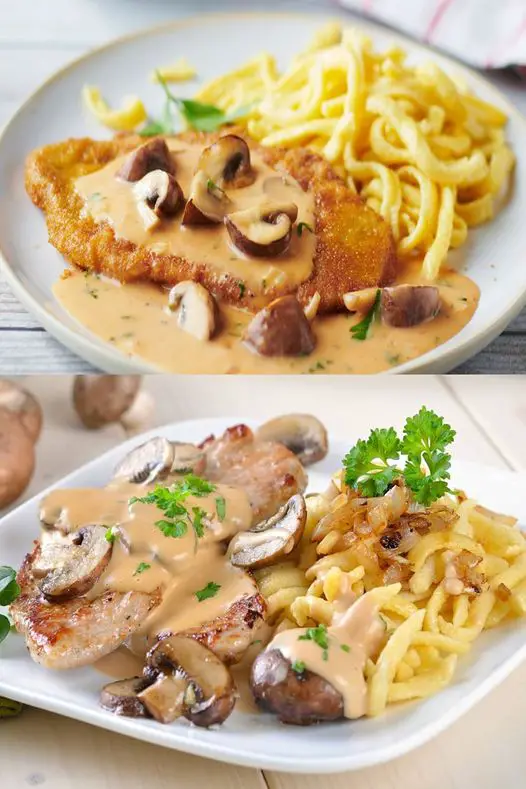 Jägerschnitzel con spaetzle