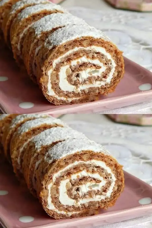 Rotolo di noci senza farina preparato in pochi minuti