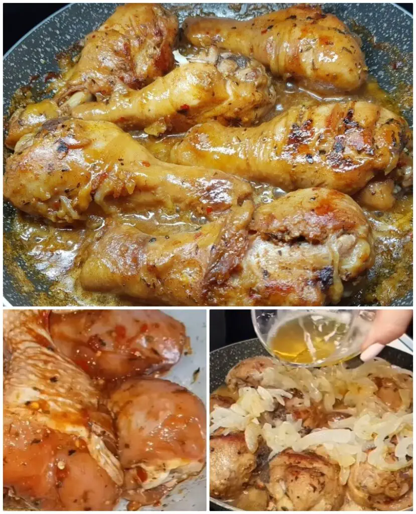 Cosce di pollo in padella, con cipolle e birra – Le cosce di pollo più gustose che puoi preparare a casa