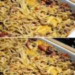 Spaghetti in casseruola con carne macinata