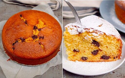 Torta all’arancia con gocce di cioccolato: morbida e golosa!