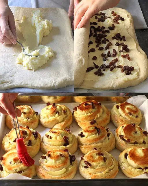 Pasticceria danese all’uvetta: la ricetta facile per deliziose brioches con crema pasticcera e uvetta