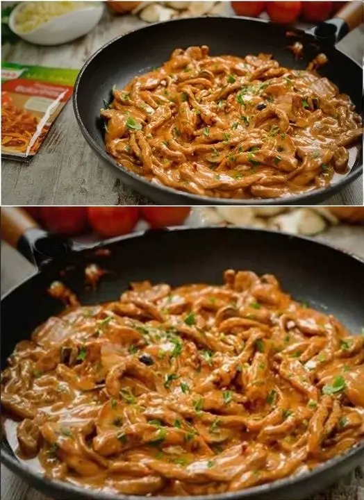 Quanto mi piace questo mhmm! Strisce di cotoletta in salsa alla senape cena veloce 👌👌👌