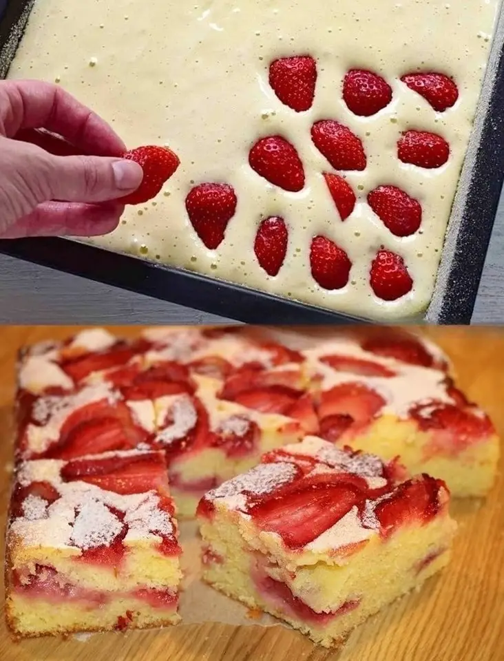 Pan di Spagna alle fragole preparato in 10 minuti!