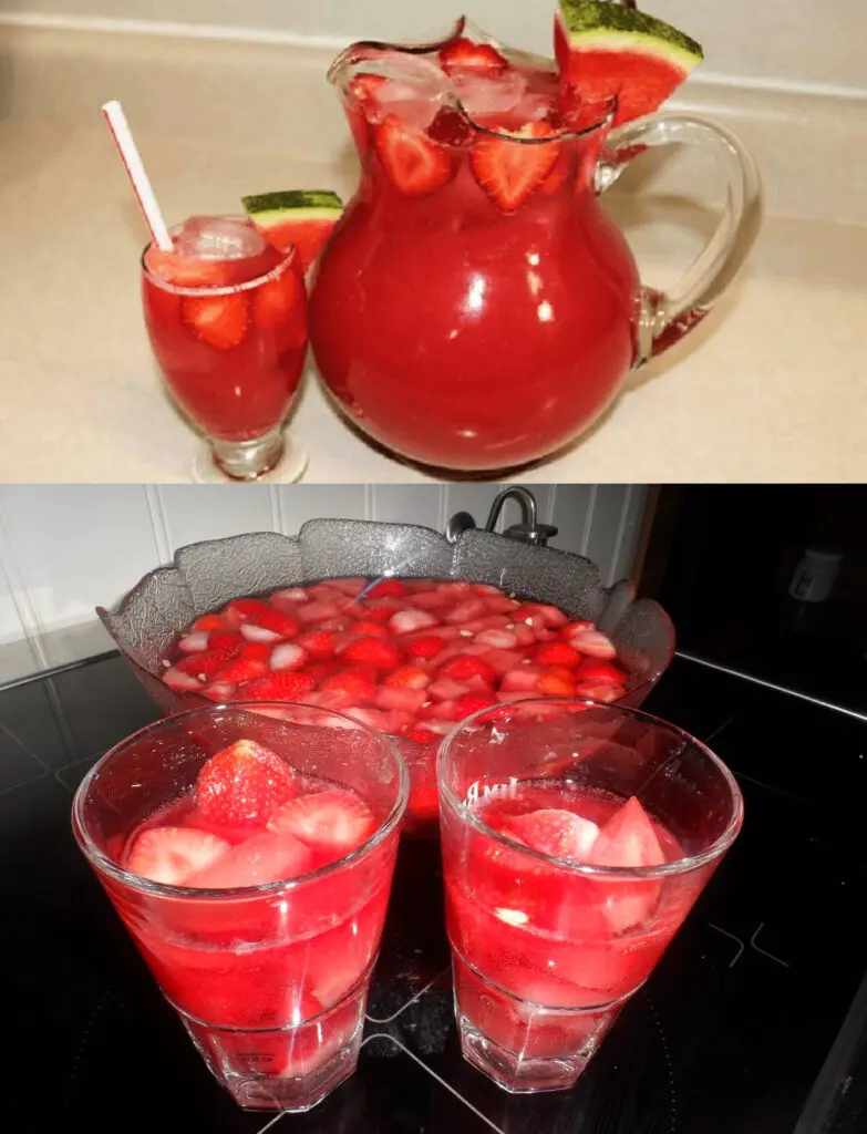 Punch alla fragola con melone, senza alcool