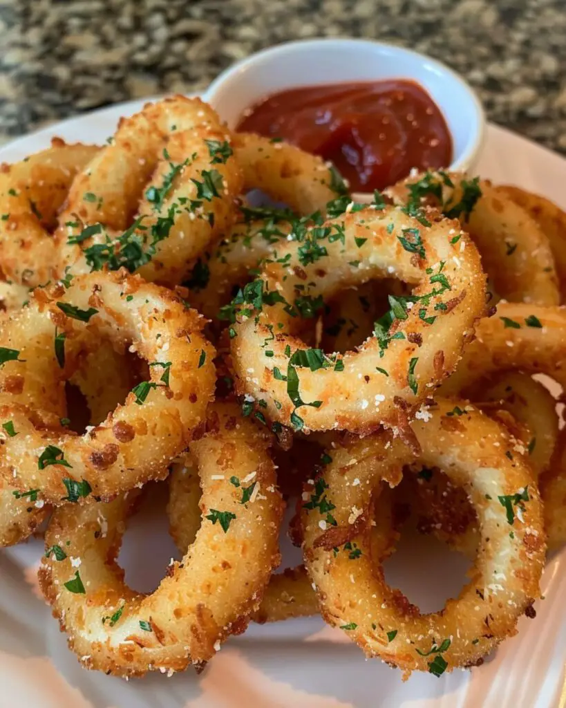 Anelli di cipolla con bastoncini di mozzarella 🧅