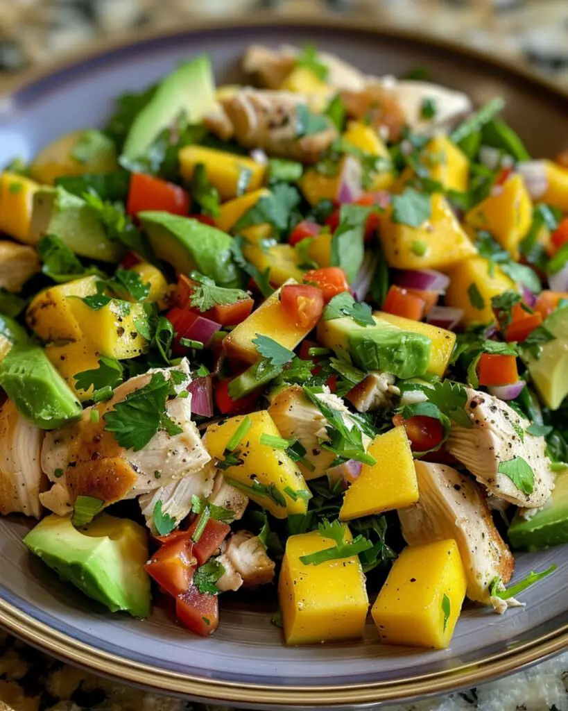 Insalata di pollo, mango e avocado 🥑🥭