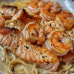 Alfredo Pasta Con Salmone E Gamberi