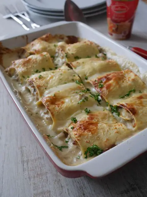 Lasagne Arrotolate con Prosciutto e Funghi