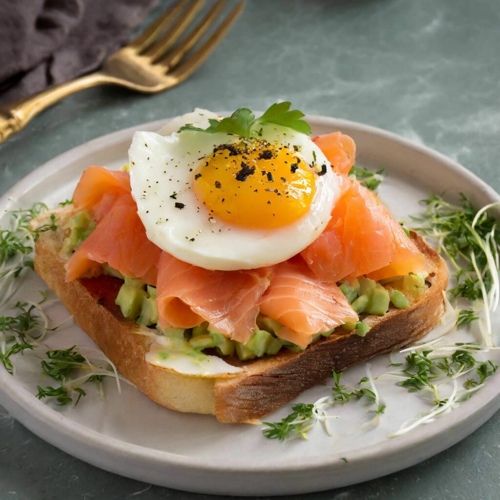 Uova verdi e toast al salmone – Una deliziosa colazione o una cena leggera