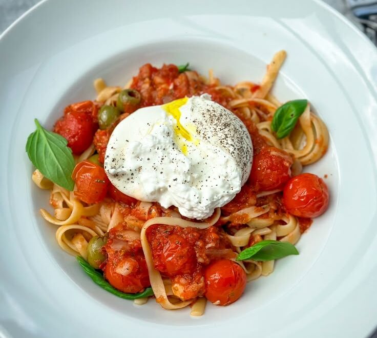 Pasta di burrata con pomodori