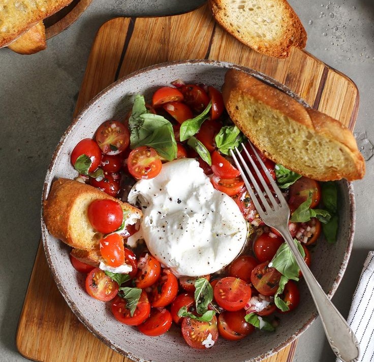 Pomodori arrostiti con burrata