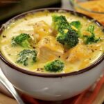 Zuppa di formaggio e broccoli di pollo