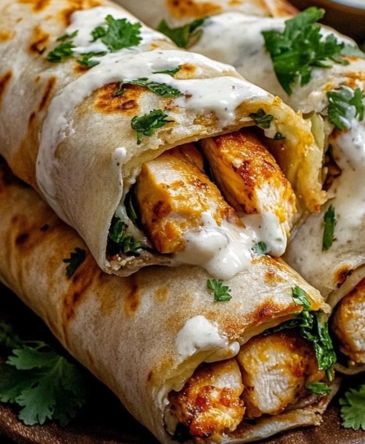 Wrap di pollo al formaggio e aglio