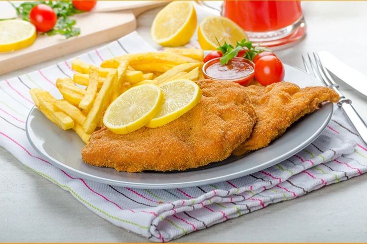 Wiener schnitzel con patatine fritte