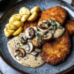 Cotoletta con salsa alla cacciatora e patatine fritte