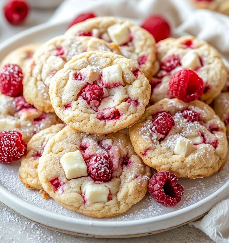 Biscotti al cioccolato bianco e lampone