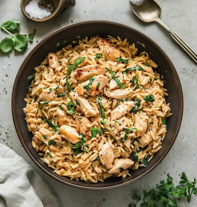 🍲 Pasta orzo con pollo in una sola pentola 🍲