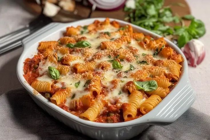 Pasta cremosa al pomodoro e basilico