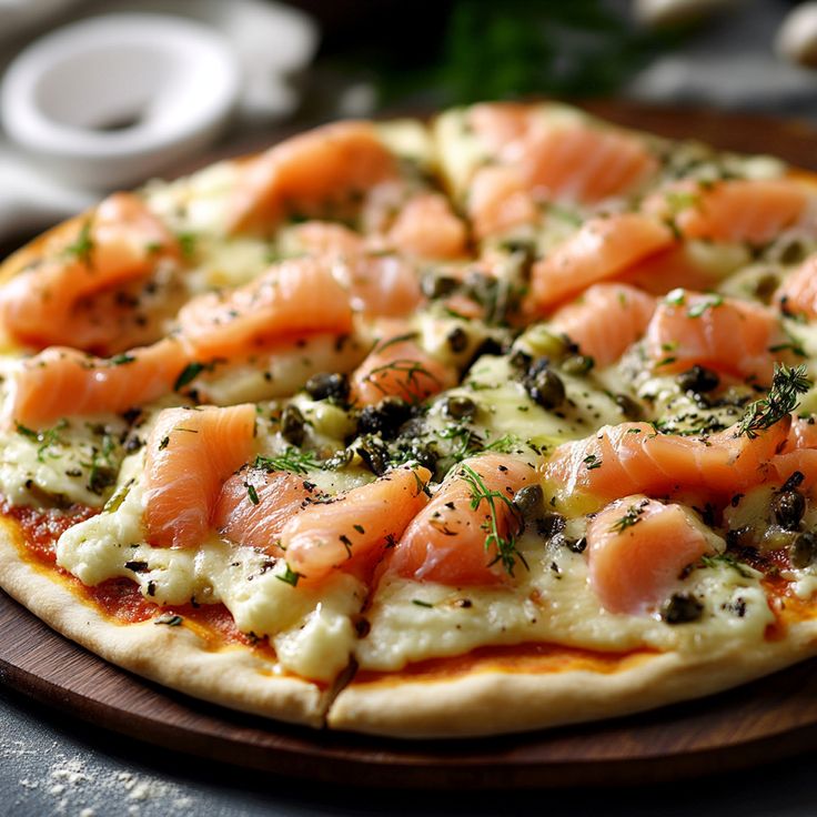 Pizza di cavolfiore con salmone e aneto