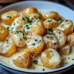 Potrei mangiarlo tutte le settimane, patate in salsa di aglio e panna