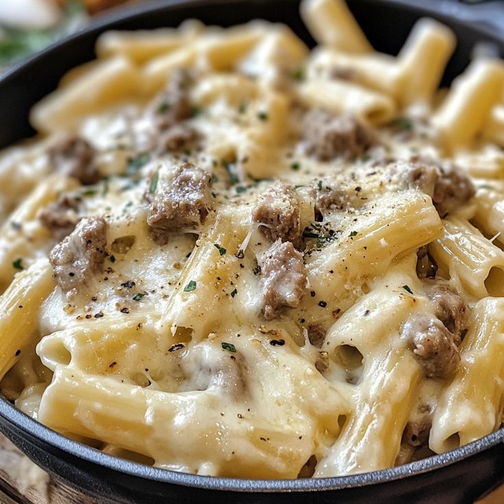 Maccheroni al formaggio con succulenta carne di manzo macinata 🧀