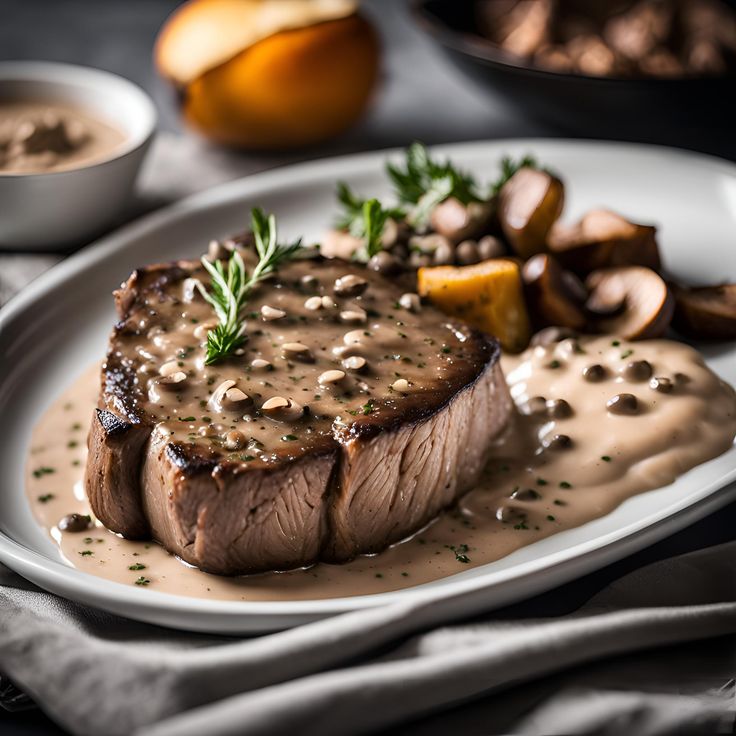 Arrosto di filetto in salsa di formaggio e senape