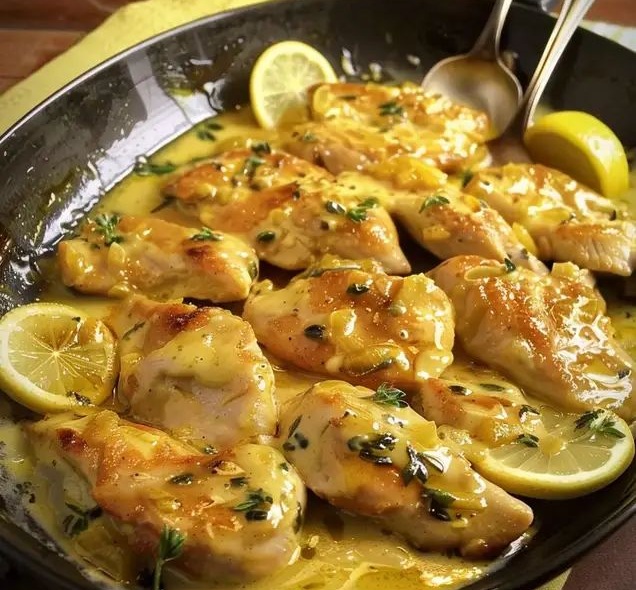 Padellata di pollo cremoso al miele e senape