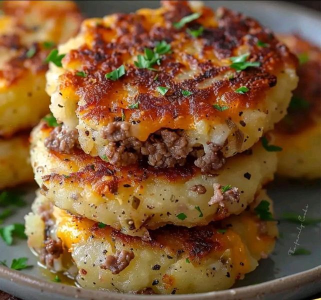 Frittelle di patate ripiene con un tocco di formaggio