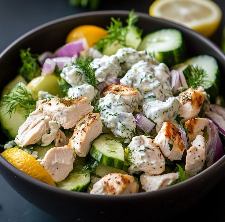 Insalata greca di gallo con 200 g di tzatziki