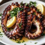 Tentacoli di polpo alla griglia con marinata al limone e origano