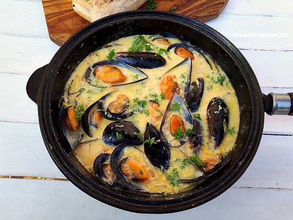 Cozze all’aglio in salsa di panna acida