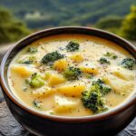 Zuppa di patate e broccoli al cheddar: l’abbraccio riscaldante perfetto per le giornate fredde