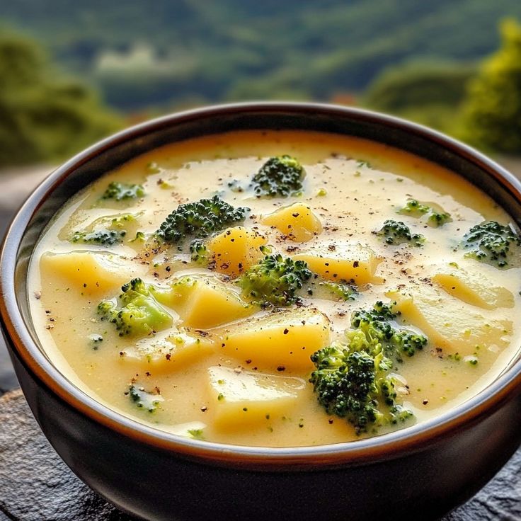 Zuppa di patate e broccoli al cheddar: l’abbraccio riscaldante perfetto per le giornate fredde